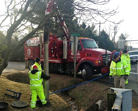 Commercial sewer line cleaning